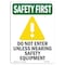 Signmission OSHA SAFETY FIRST, 7" Height, Decal, Portrait, OS-SF-D-57-V-11060 OS-SF-D-57-V-11060 - alternate 1